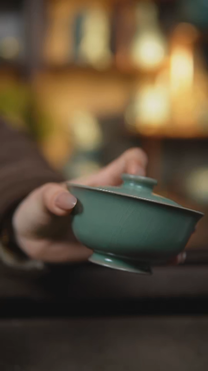 【闪购商品】杯仿古全手二才盖碗瑕