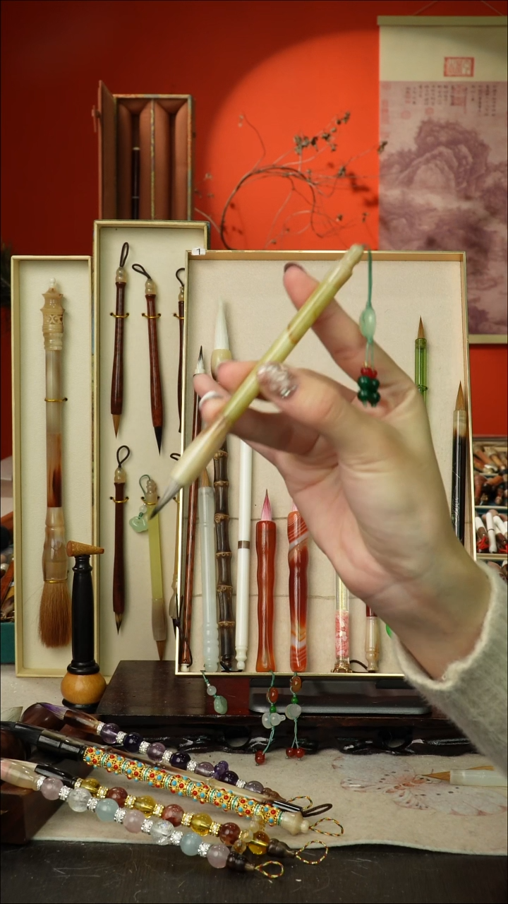 243号闪孤品高货毛笔链接 清水试笔 蘸墨不退