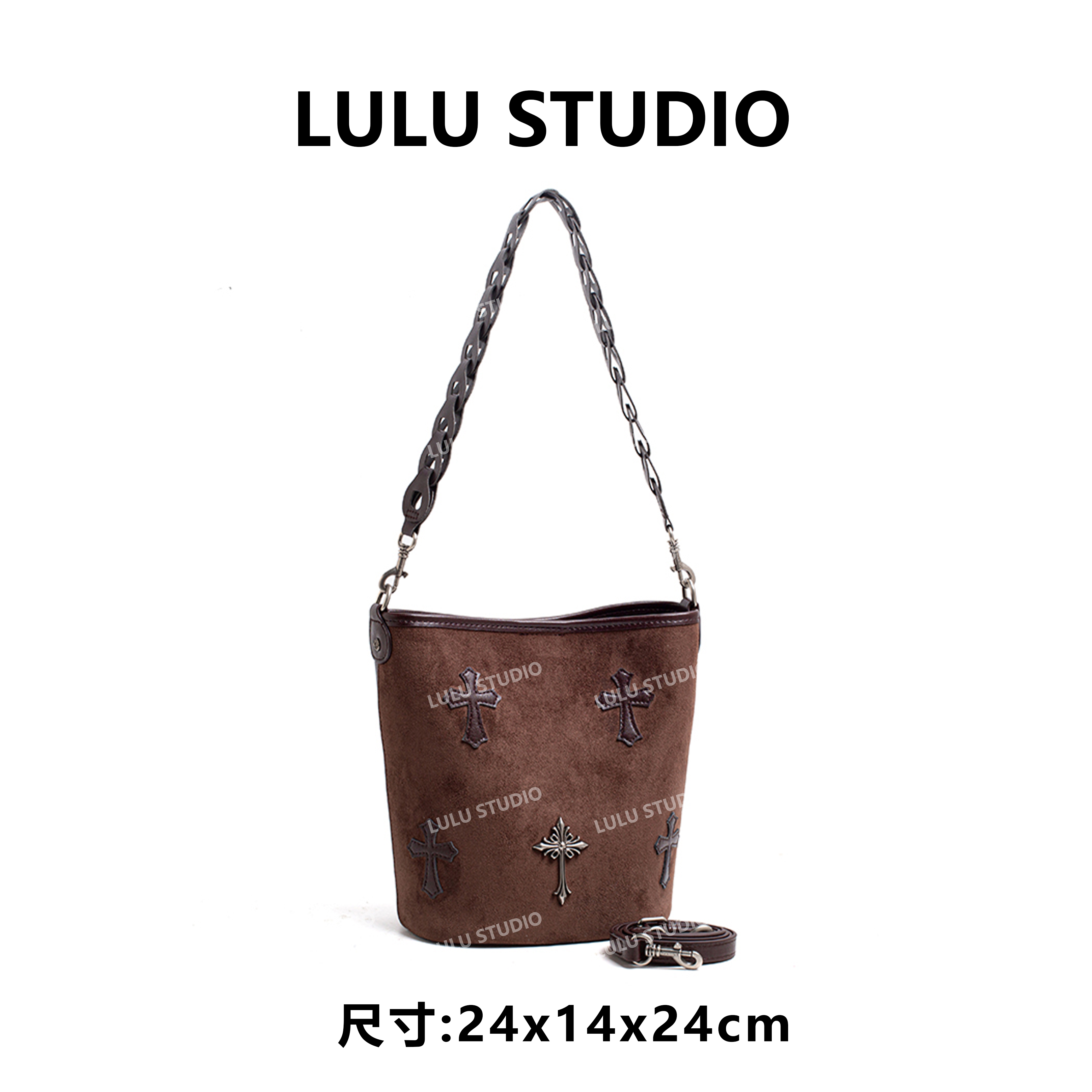 【LULU】QYX-98096-热巧克力RAIN.CUN休闲百搭腋下斜跨女包
