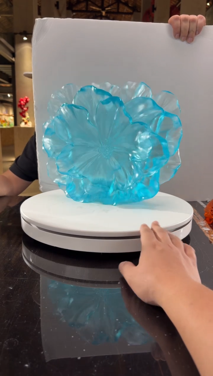 摆件天青色山茶花