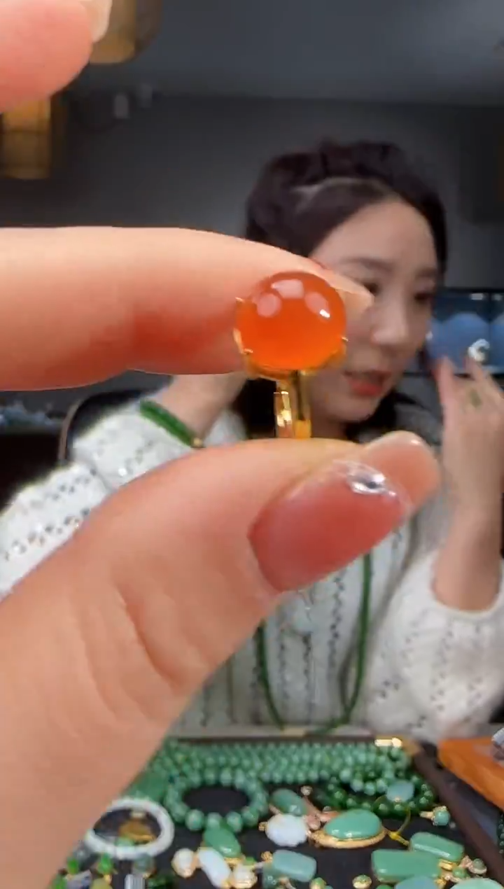 银S925镶嵌南红玛瑙戒指1