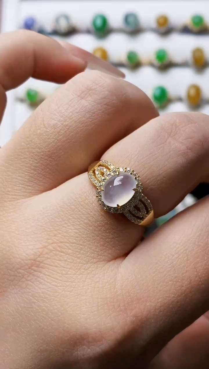 银S925镶嵌戒指翡翠4456