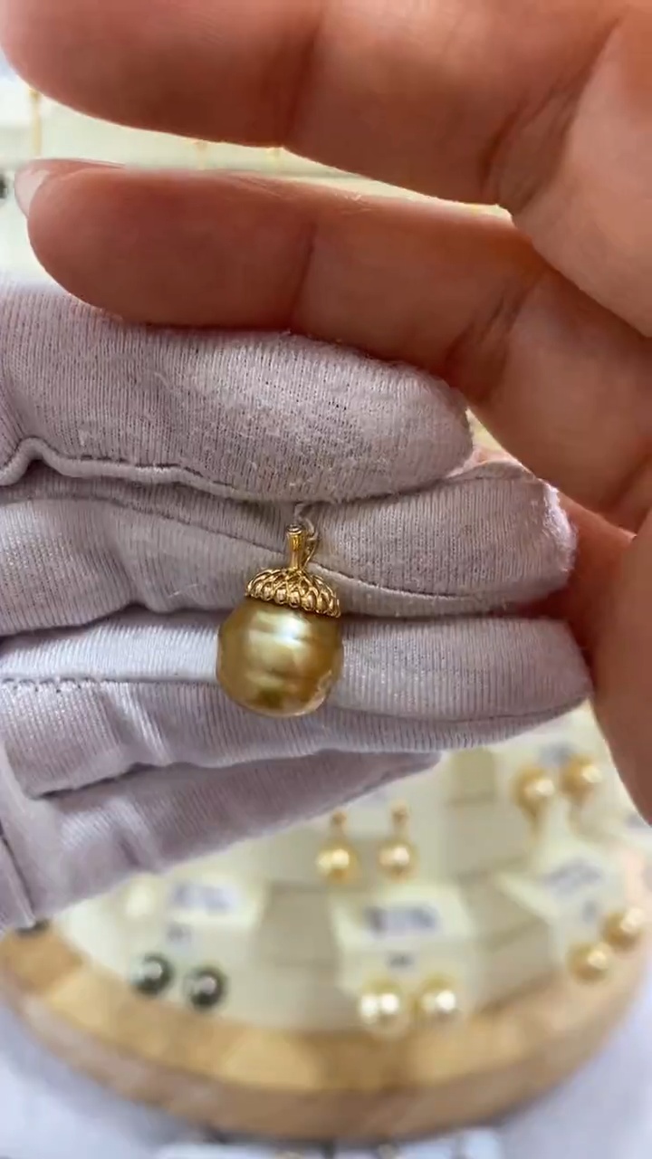 【闪购商品】海水珍珠吊坠(赠链)银S925镶嵌12-13mm