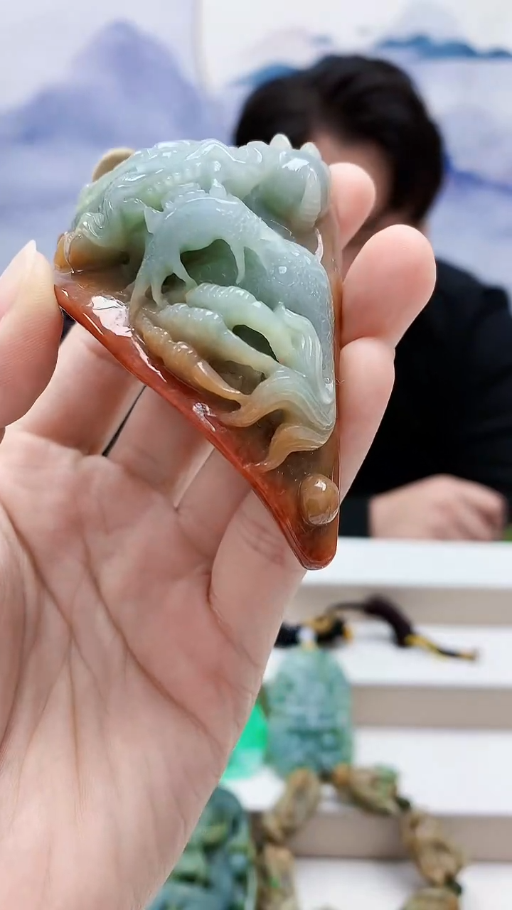 未镶嵌定制翡翠5060lr-毛货挂件3