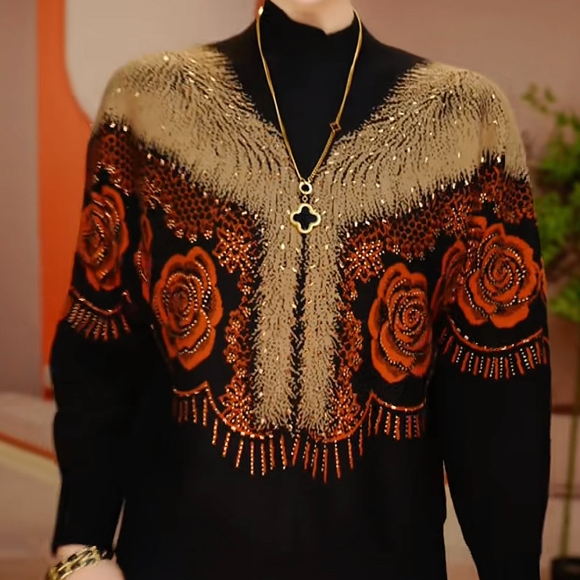 冬季时尚遮肉减龄气质潮流毛衣百搭高档保暖休闲洋气衣服女针织衫