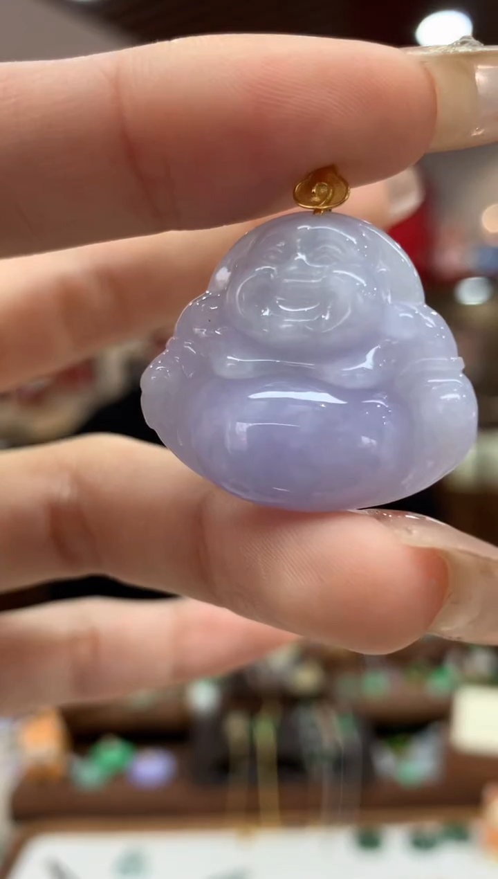 【闪购商品】翡翠吊坠(不含链)18K金镶嵌佛公