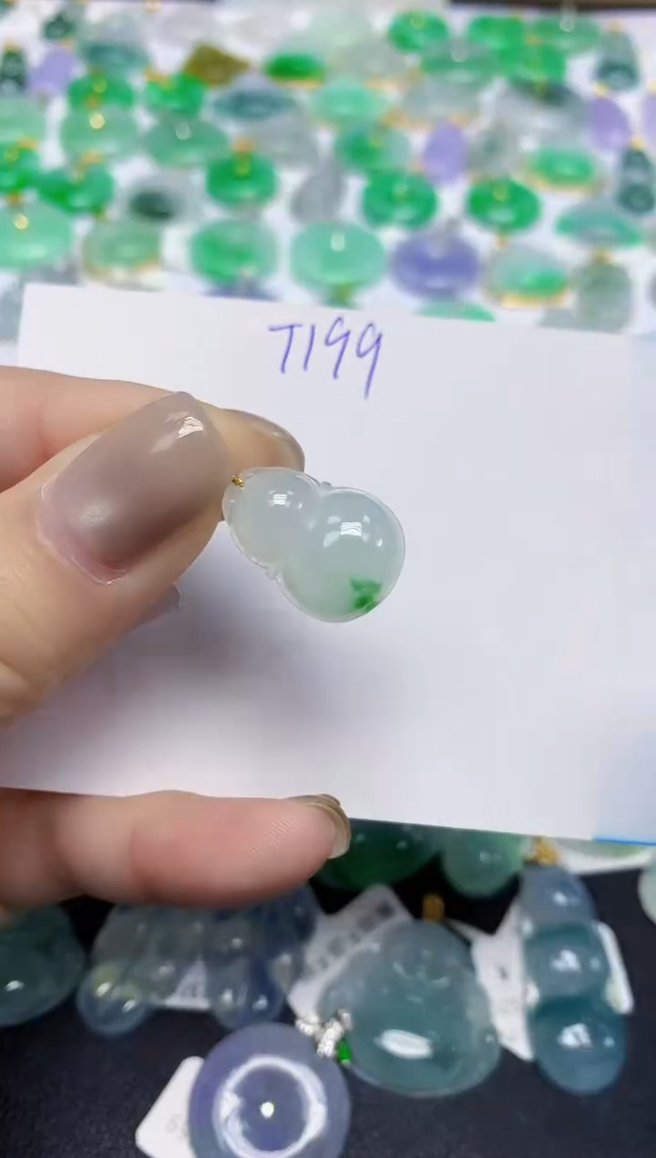 颈饰18K金镶嵌翡翠天然缅甸翡翠A货翡翠百元以上9元证书费自理