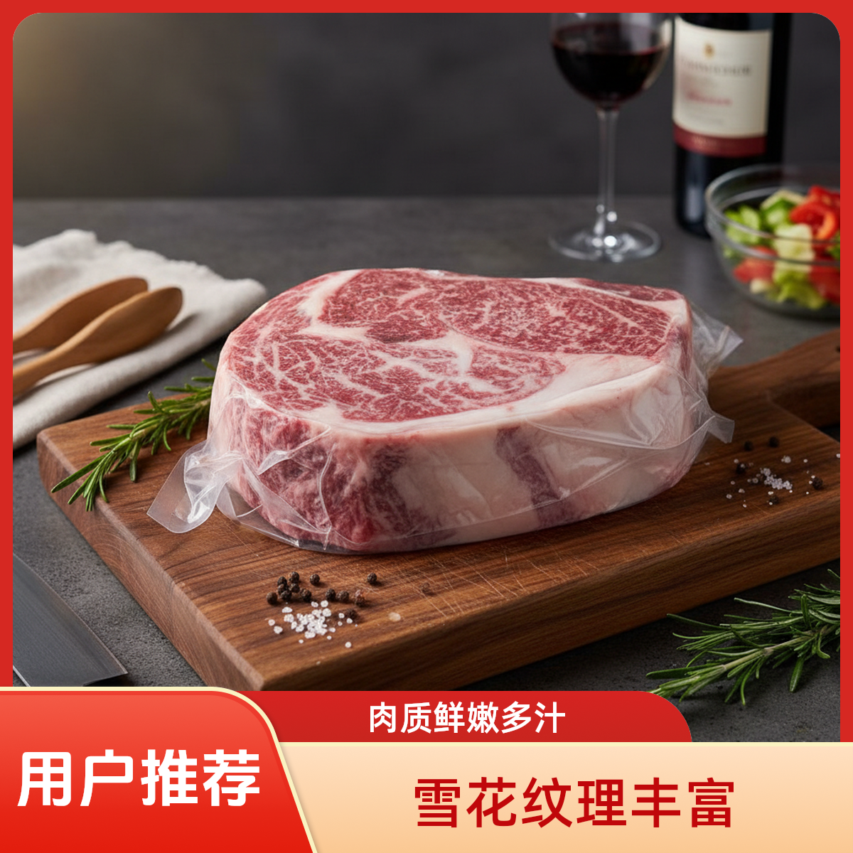 原切牛排国产谷饲600天和牛2a和牛眼肉牛排原切牛排