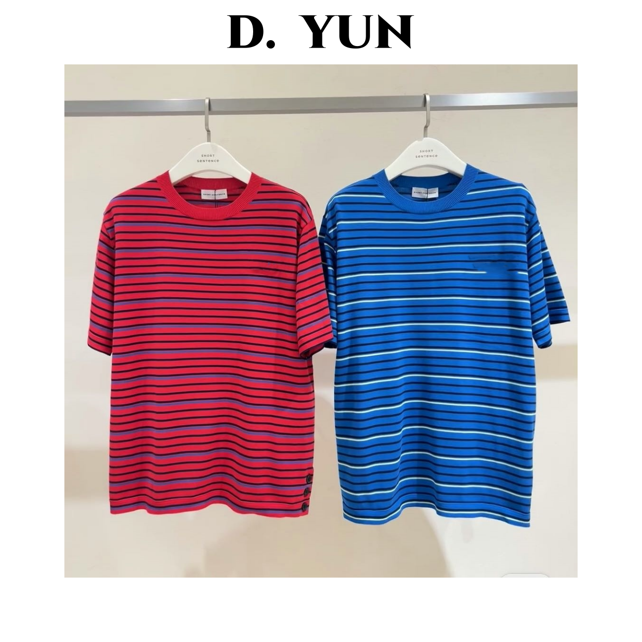 云村-【大牌基因感】女士撞色条纹短袖T恤