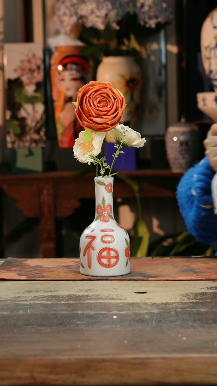 【闪购商品】瓷片景德镇纯手工釉下彩精品花瓶