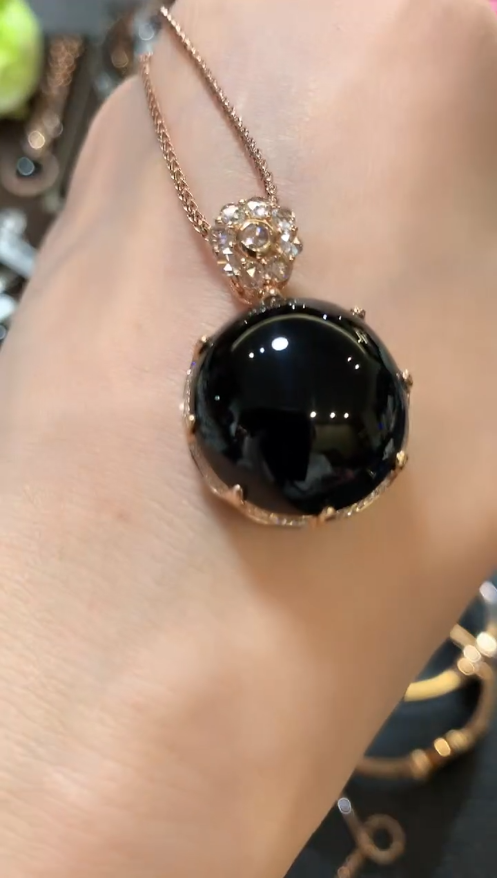 吊坠(不含链)18K金镶嵌翡翠m174   