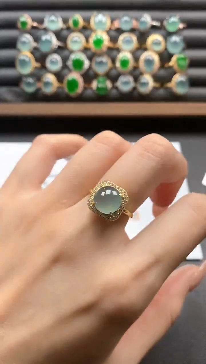 银S925镶嵌戒指翡翠51151