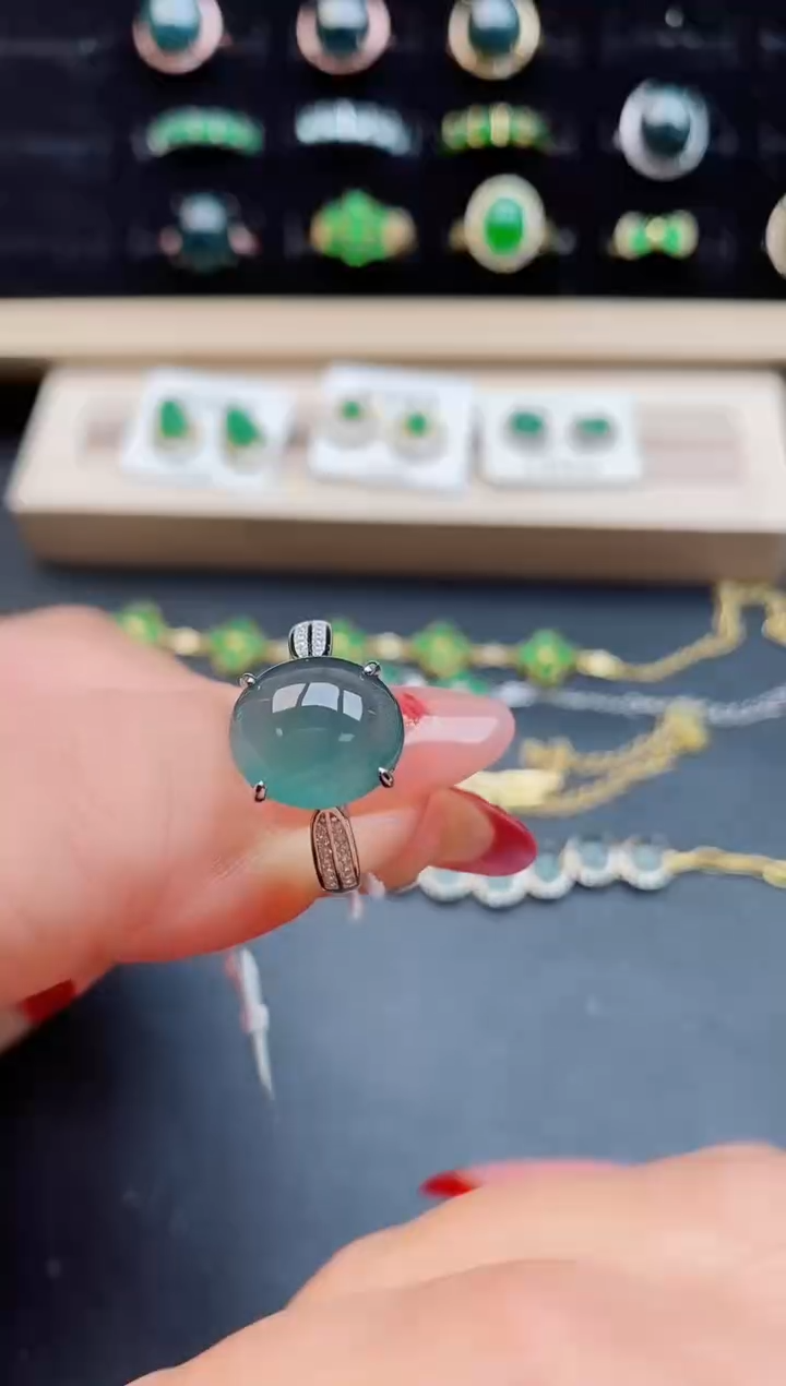 【闪购商品】翡翠戒指银S925镶嵌0580550