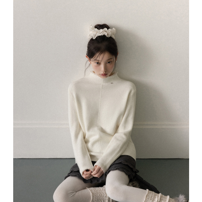 羊城故事韩系气质半高领修身加绒毛针织衫 Y2511x毛针织衫x55213