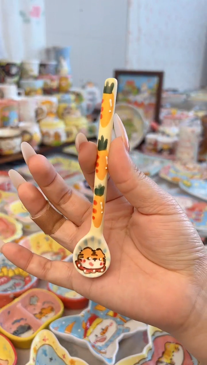 摆件陶景德镇陶瓷手绘微瑕