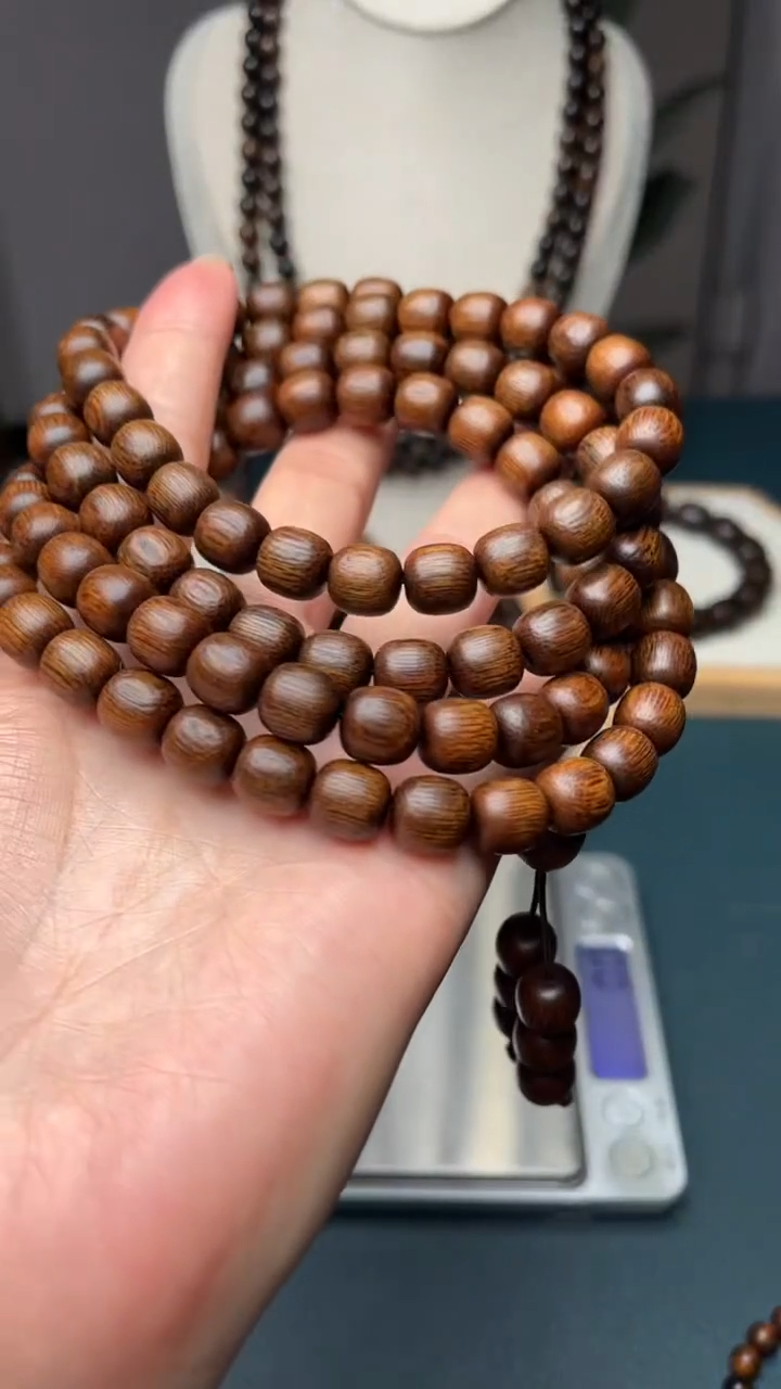 沉香沉香碎屑9mm108富森红土沉水老型珠