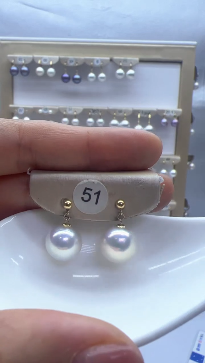 【闪购商品】淡水珍珠耳饰18K金镶嵌51