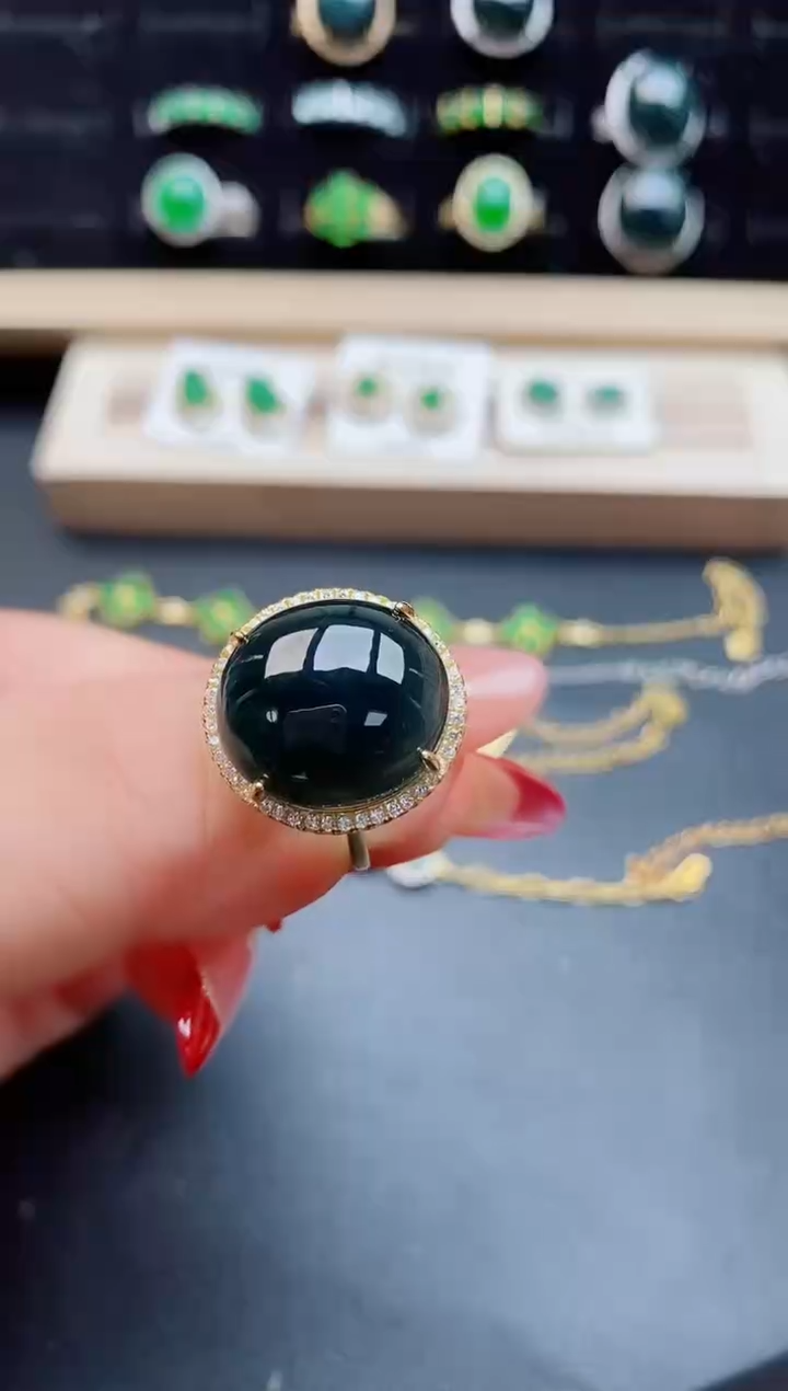 【闪购商品】翡翠戒指银S925镶嵌50850