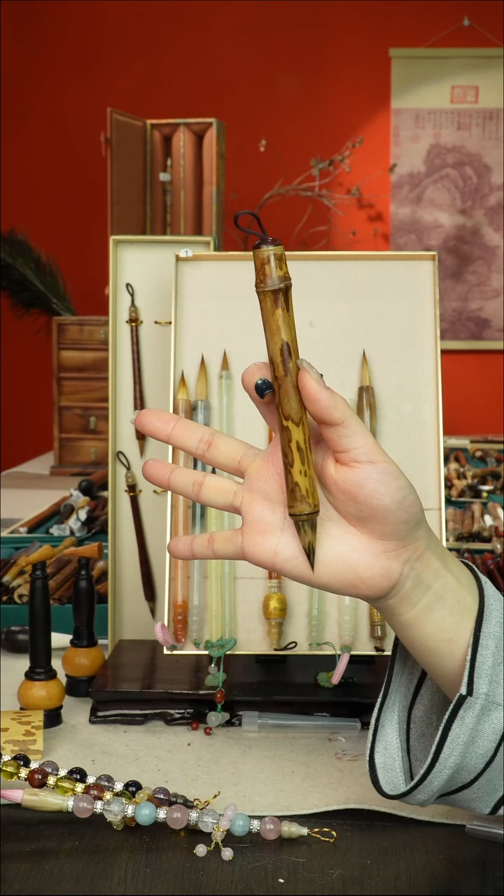 535号闪孤品高货毛笔链接 清水试笔 蘸墨不退