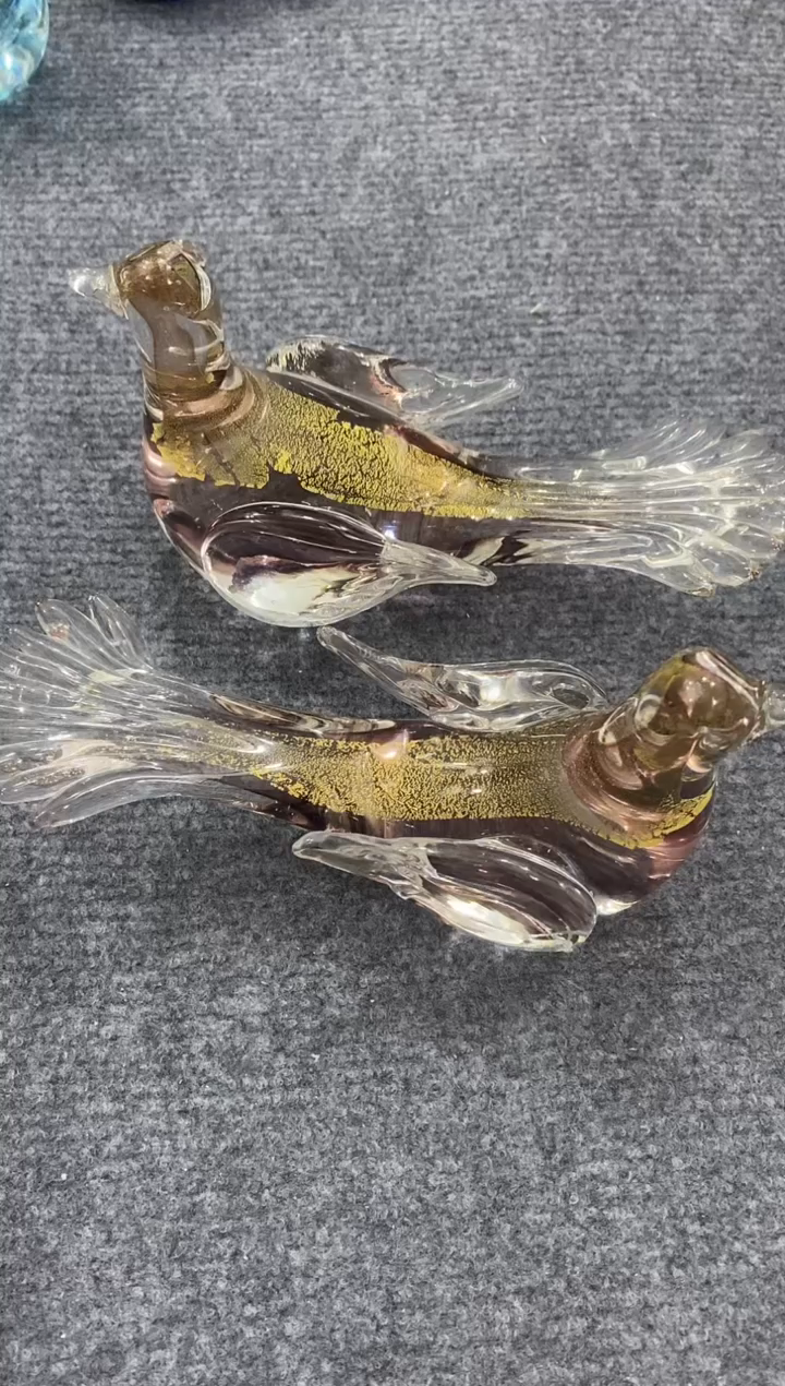 【闪购商品】琉璃紫粉色鸟一对