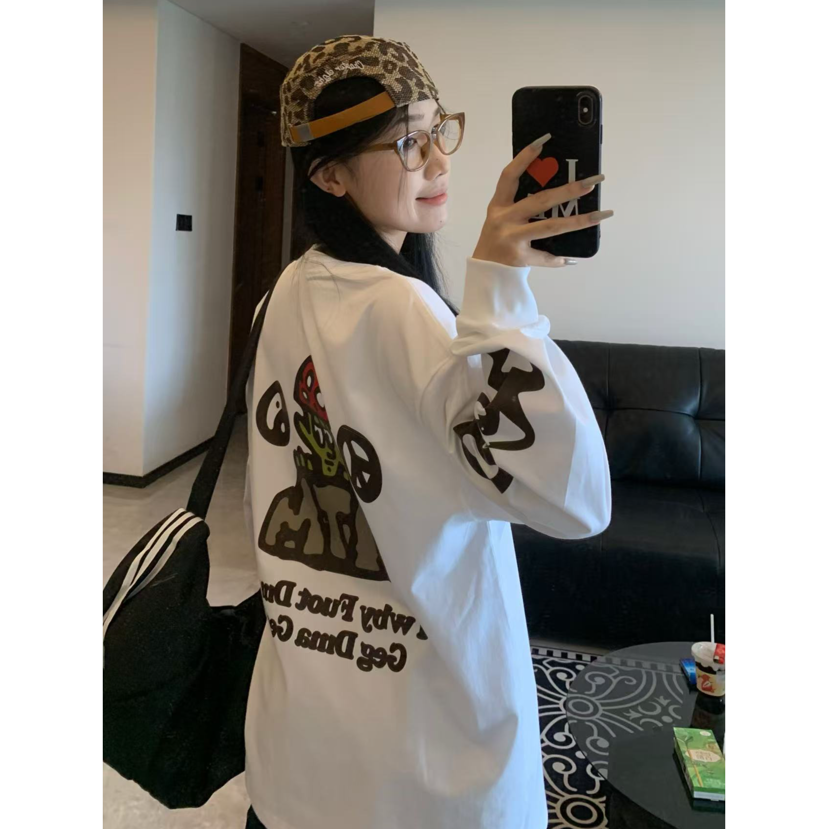 YWBY春秋新款爆款宽松纯棉长袖t恤女百搭韩版休闲慵懒风圆领上衣