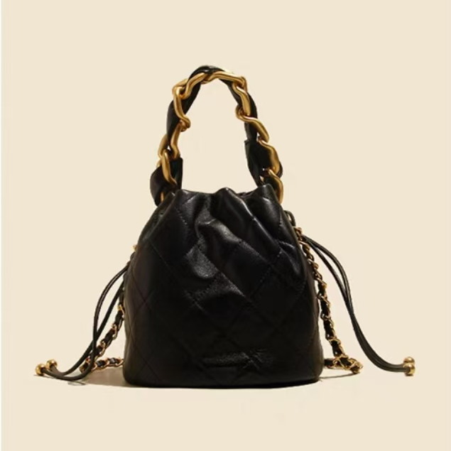 女士牛皮黑色柔软商务通勤出差单肩包斜挎包5923