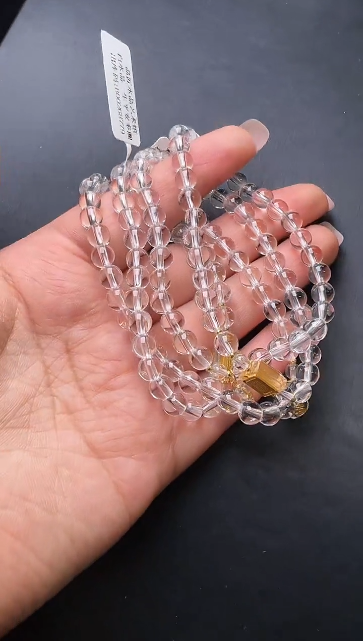 手串未镶嵌水晶白水晶多圈手串 多样性发一Z24695梦