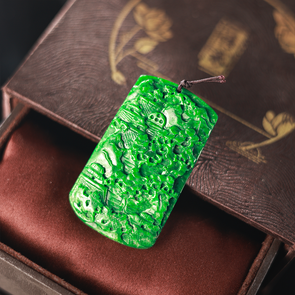 天然翡翠A货  翡翠吊坠牌子 仅展示