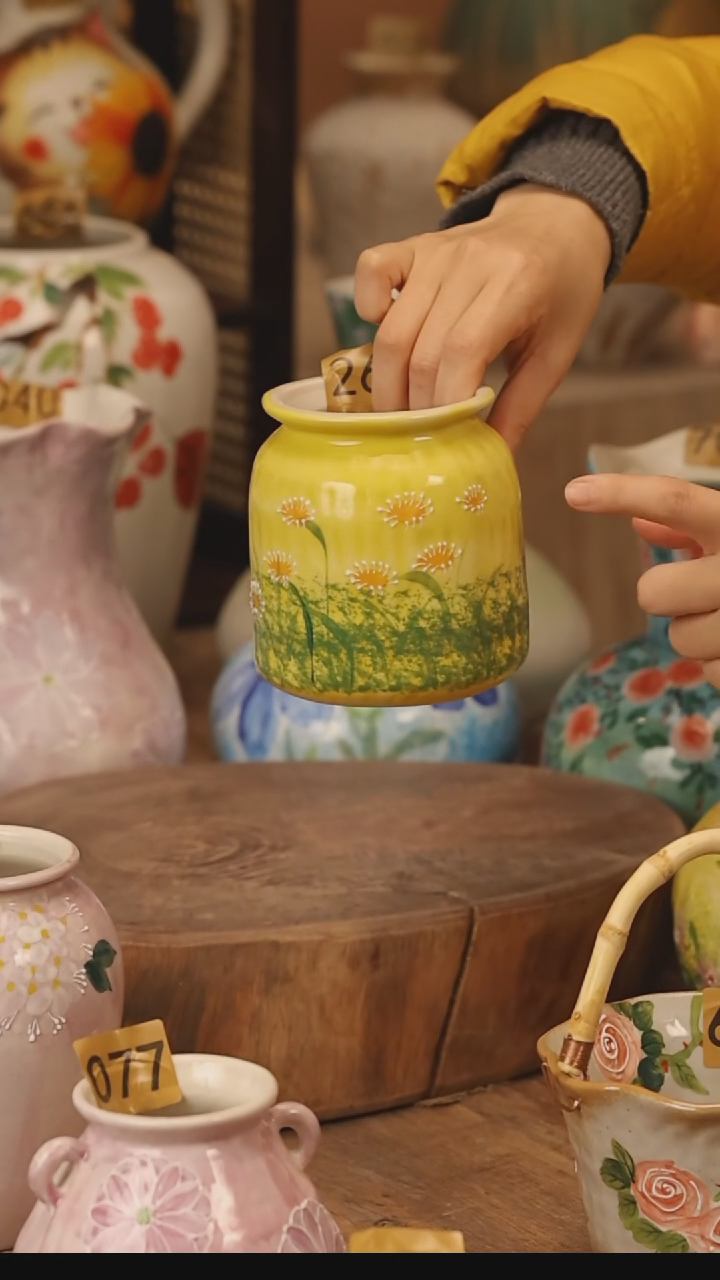 陶瓷景德镇设计师手作花器摆件侘寂风@M268@