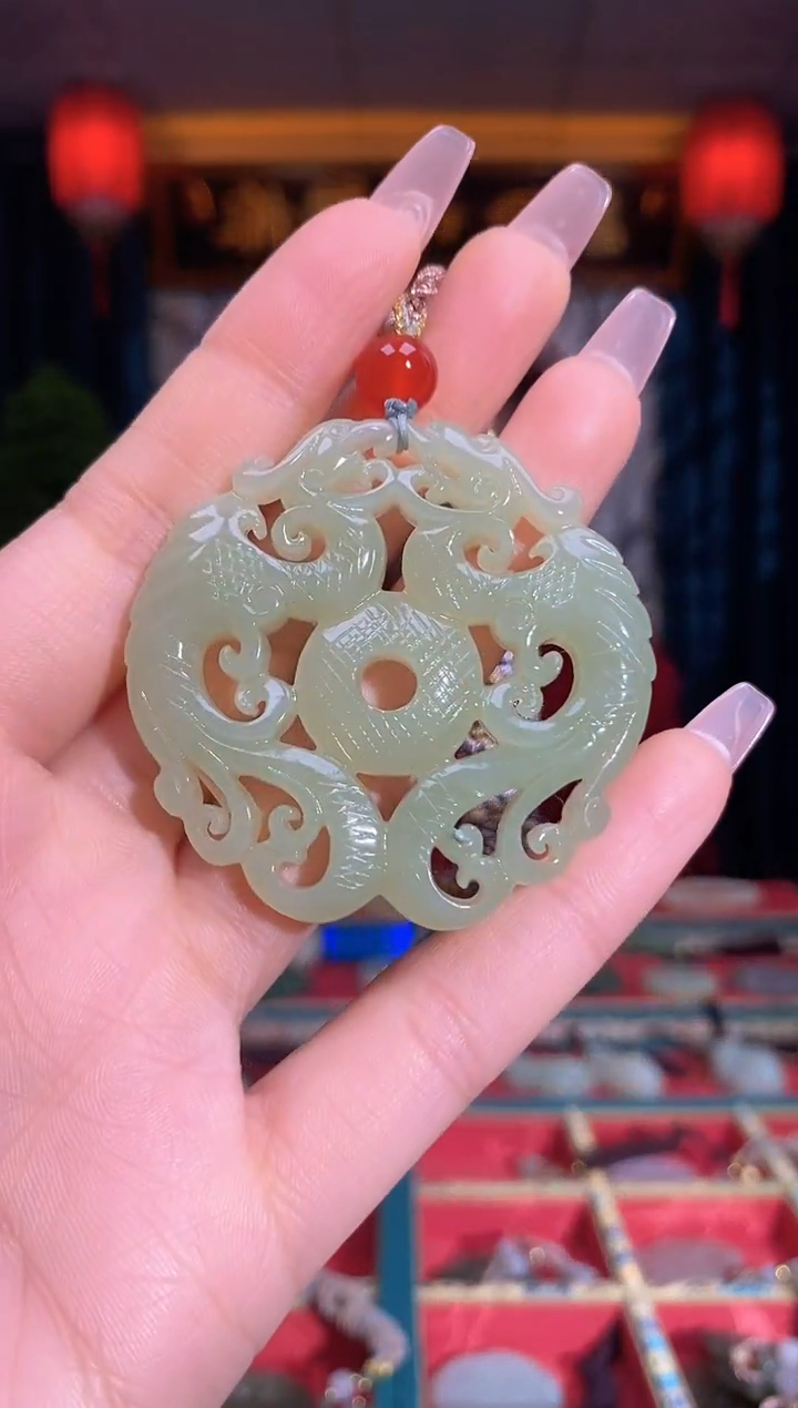 【闪购商品】和田玉颈饰未镶嵌龙凤呈祥