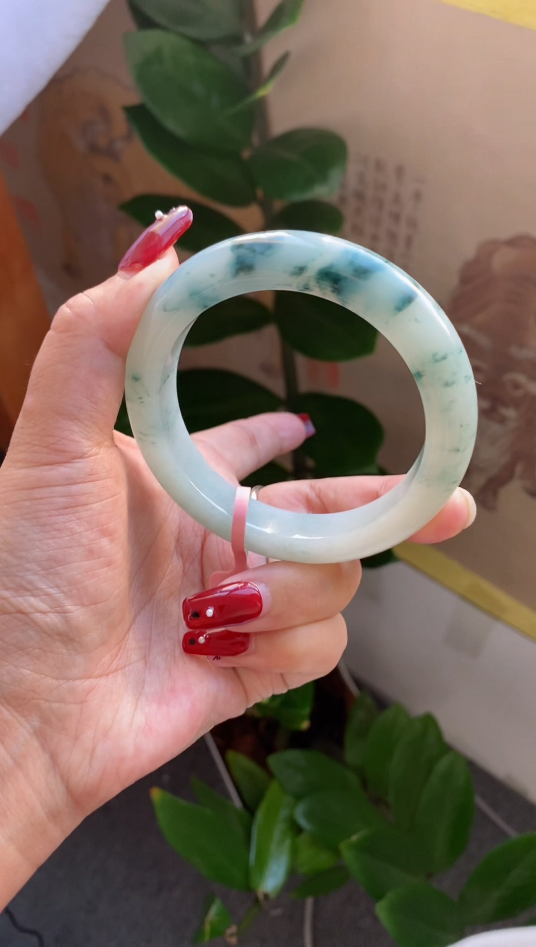【闪购商品】翡翠手镯未镶嵌（老坑厚装冰胶飘花）25号