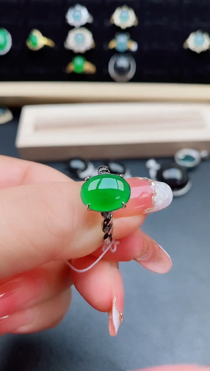 【闪购商品】翡翠戒指银S925镶嵌50800