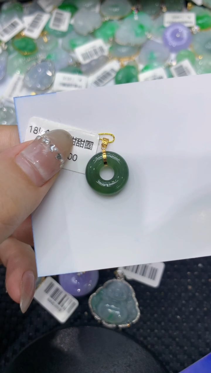 【闪购商品】翡翠颈饰18K金镶嵌222222222