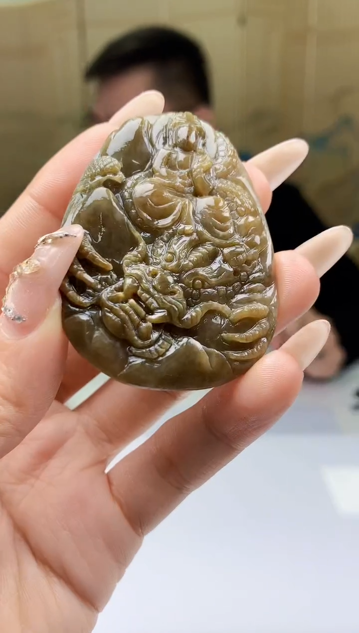 【闪购商品】定制翡翠未镶嵌5152ty-毛货挂件44