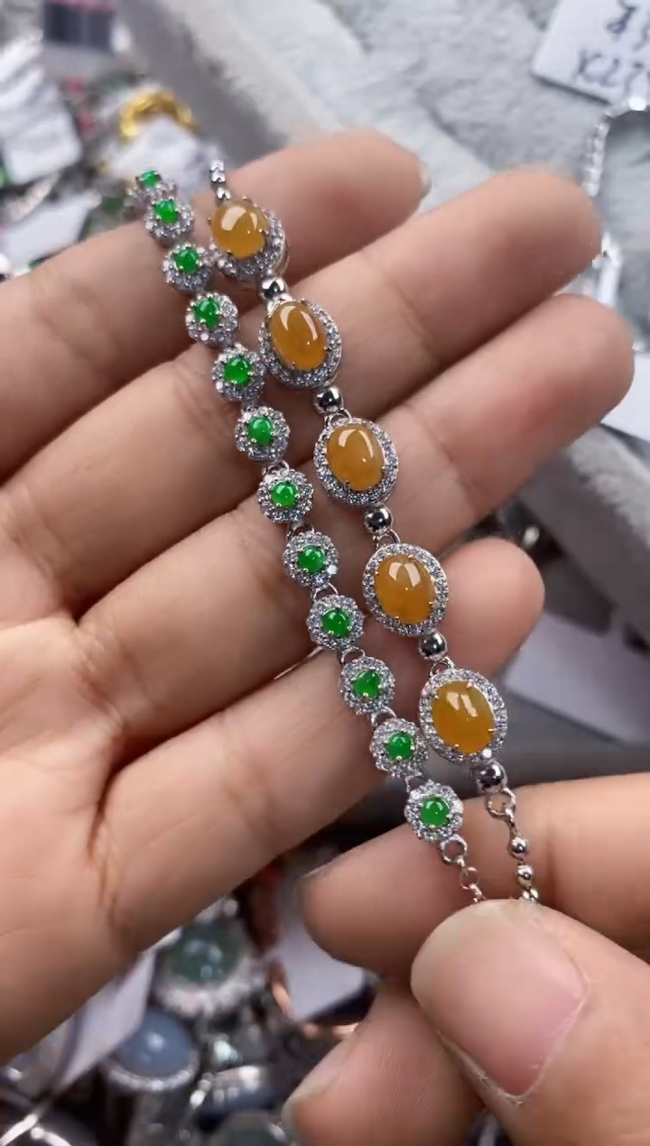 银S925镶嵌戒指翡翠3333----7