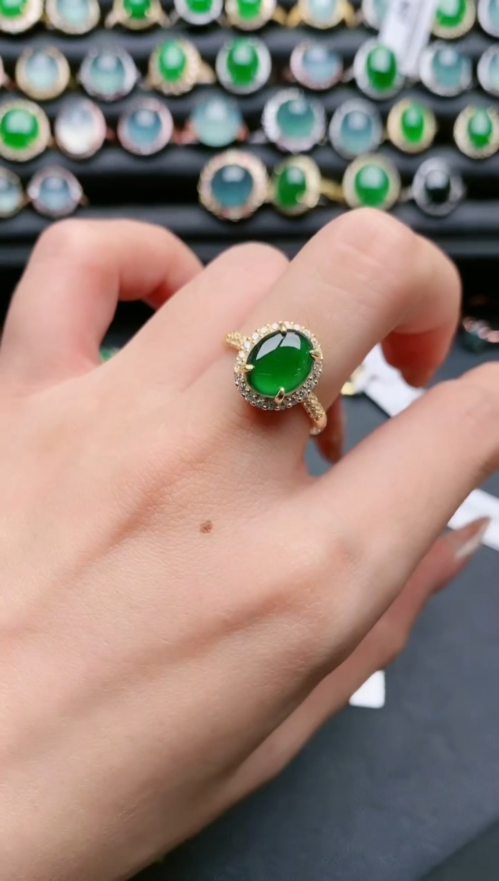 【闪购商品】翡翠戒指银S925镶嵌111111
