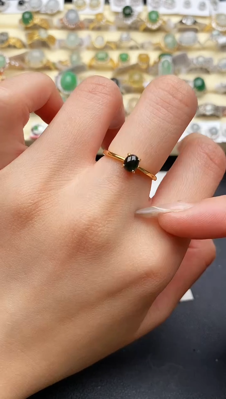 【闪购商品】翡翠戒指银S925镶嵌333333333+9