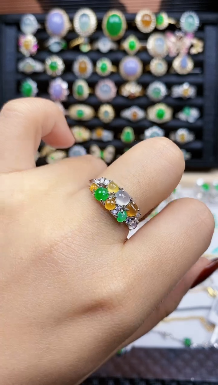 银S925镶嵌戒指翡翠420