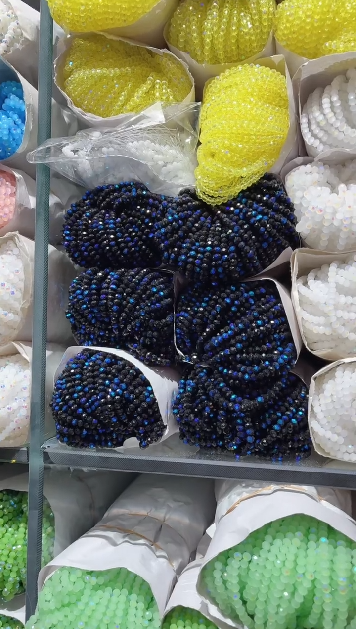 玻璃A103卡4水晶10条微光彩黑色