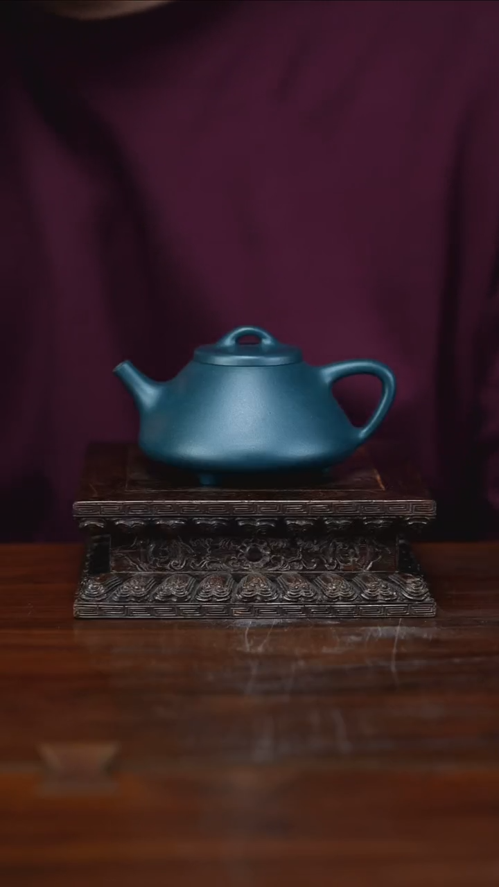 茶壶紫砂摹古子冶 墨绿泥 150cc