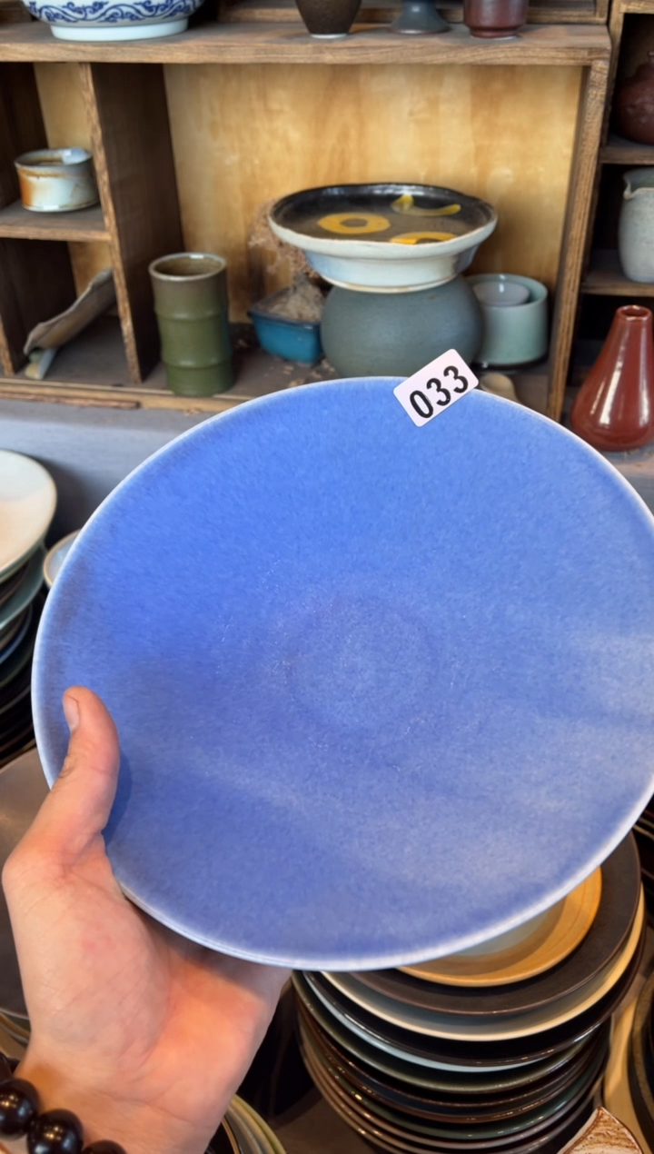 【闪购商品】瓷片33  微瑕汝蓝斗盘1个
