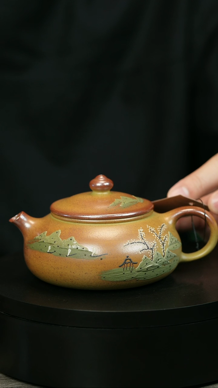 茶壶紫砂享**活H2037蒋静明堆绘江南寒江