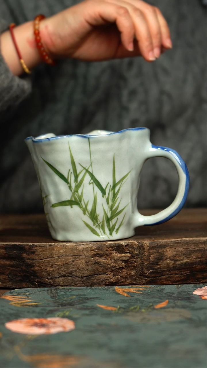 【闪购商品】杯釉下彩手工手绘同款陶器