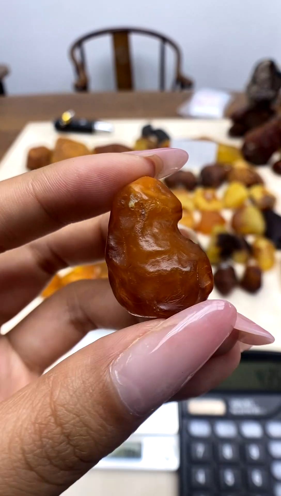 琥珀未镶嵌珠宝奇石天然琥珀蜜蜡原石5.4g