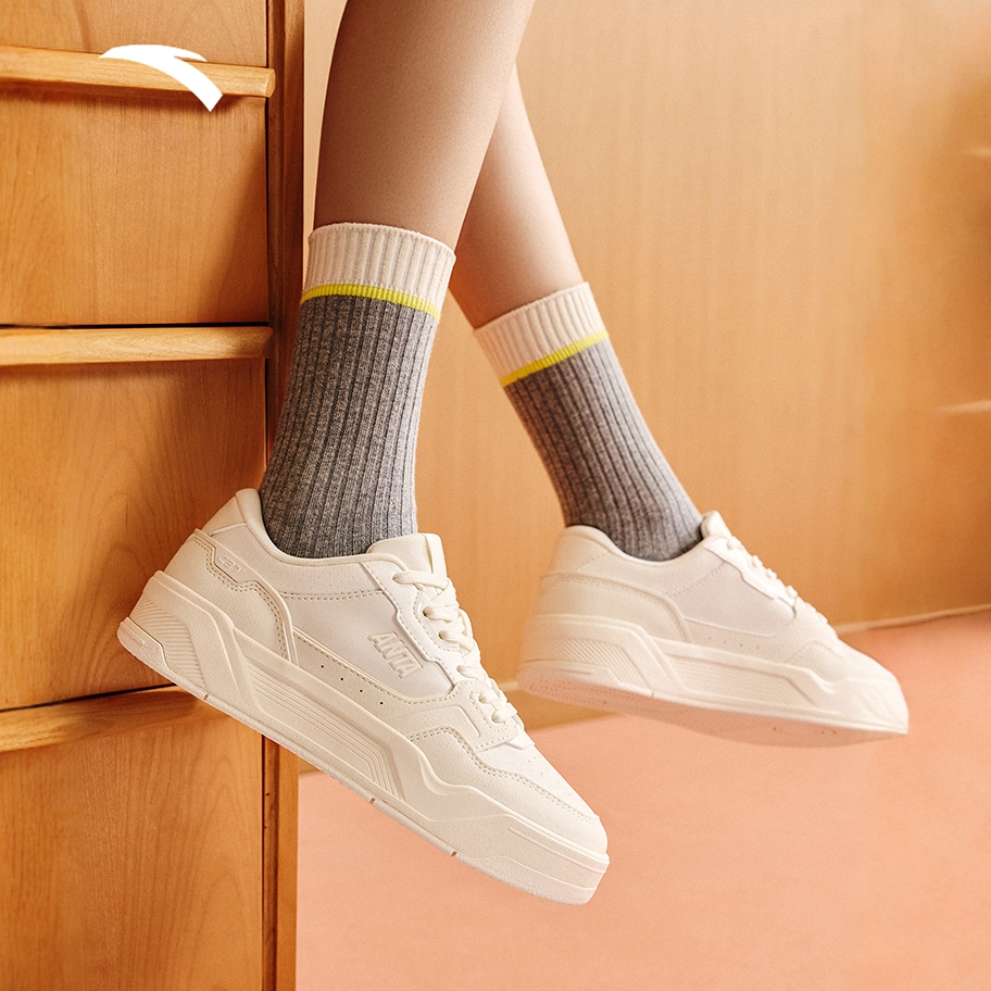 【关晓彤同款】安踏C37板鞋丨软底舒适板鞋女子休闲透气小白运动鞋