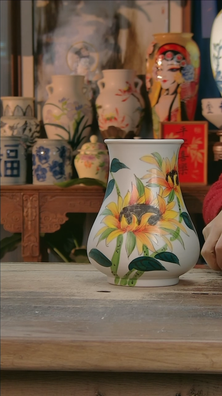 【闪购商品】瓷片景德镇纯手工釉下彩精品花瓶