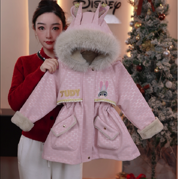 Disney/迪士尼女童朱迪警官加绒加厚连帽外套2025冬季保暖上衣