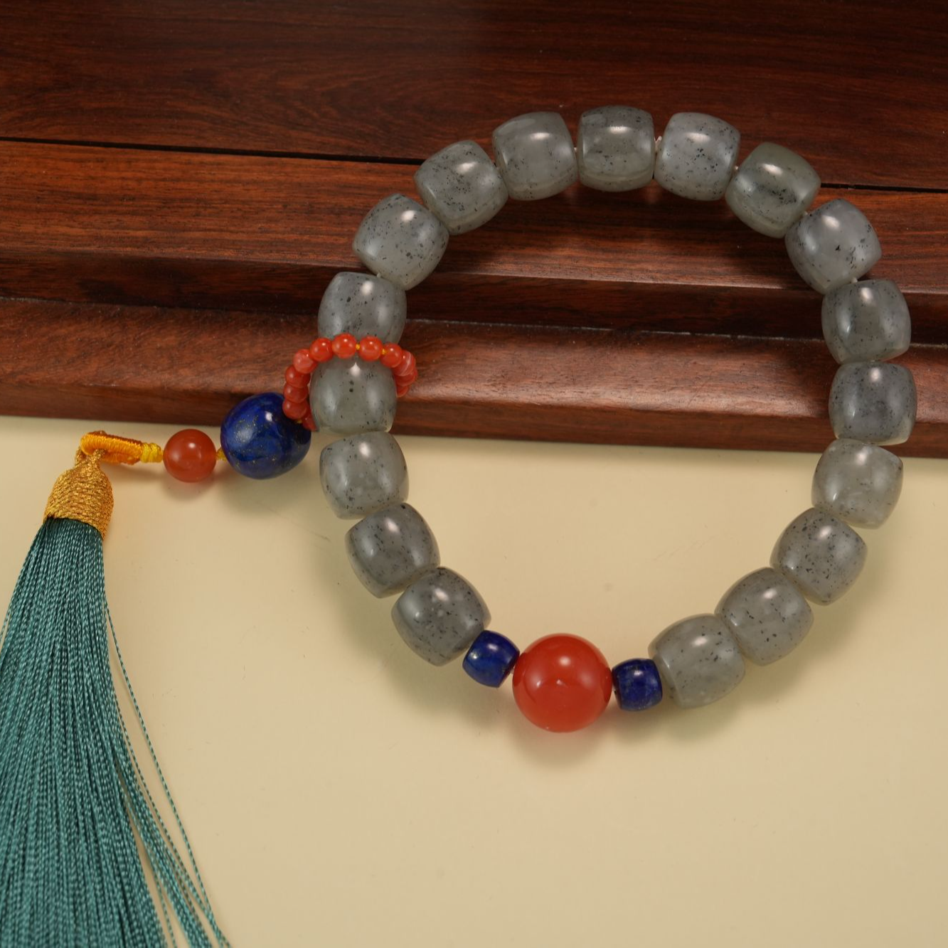 天然和田玉diy手链-珠径约11*12mm-HTY820