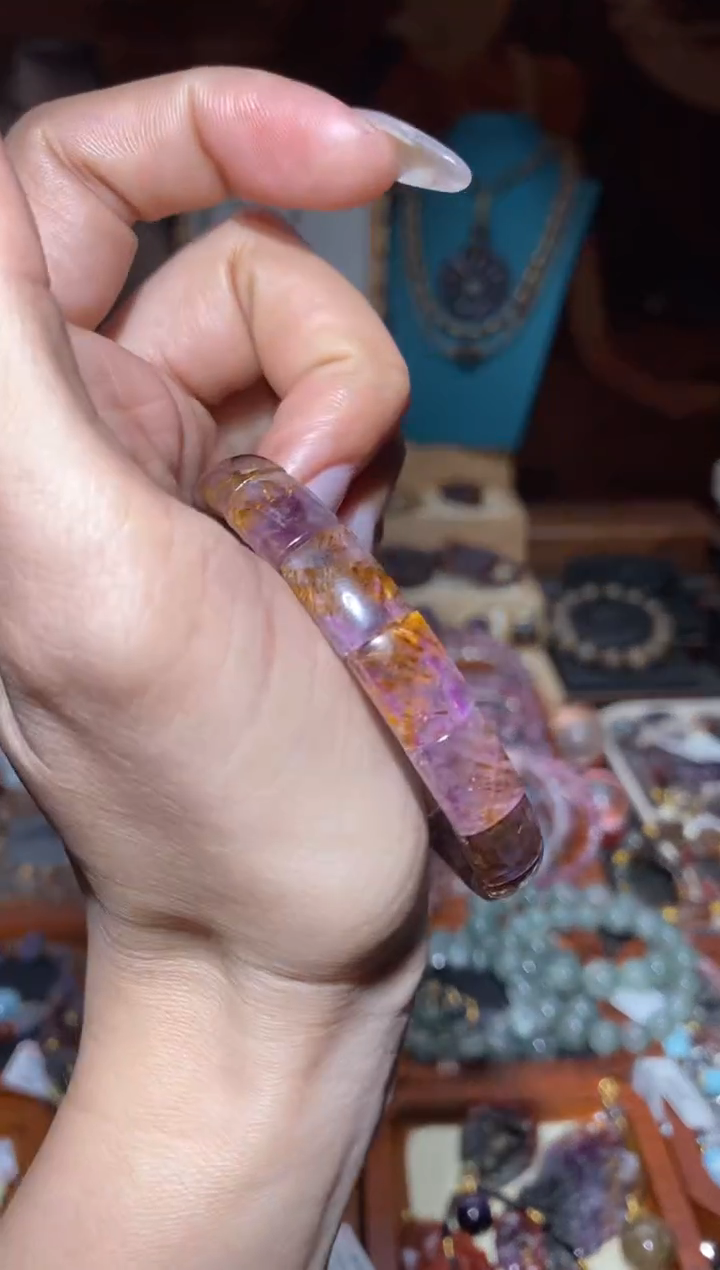 【闪购商品】水晶镯牌未镶嵌极光紫钛多样性发其1