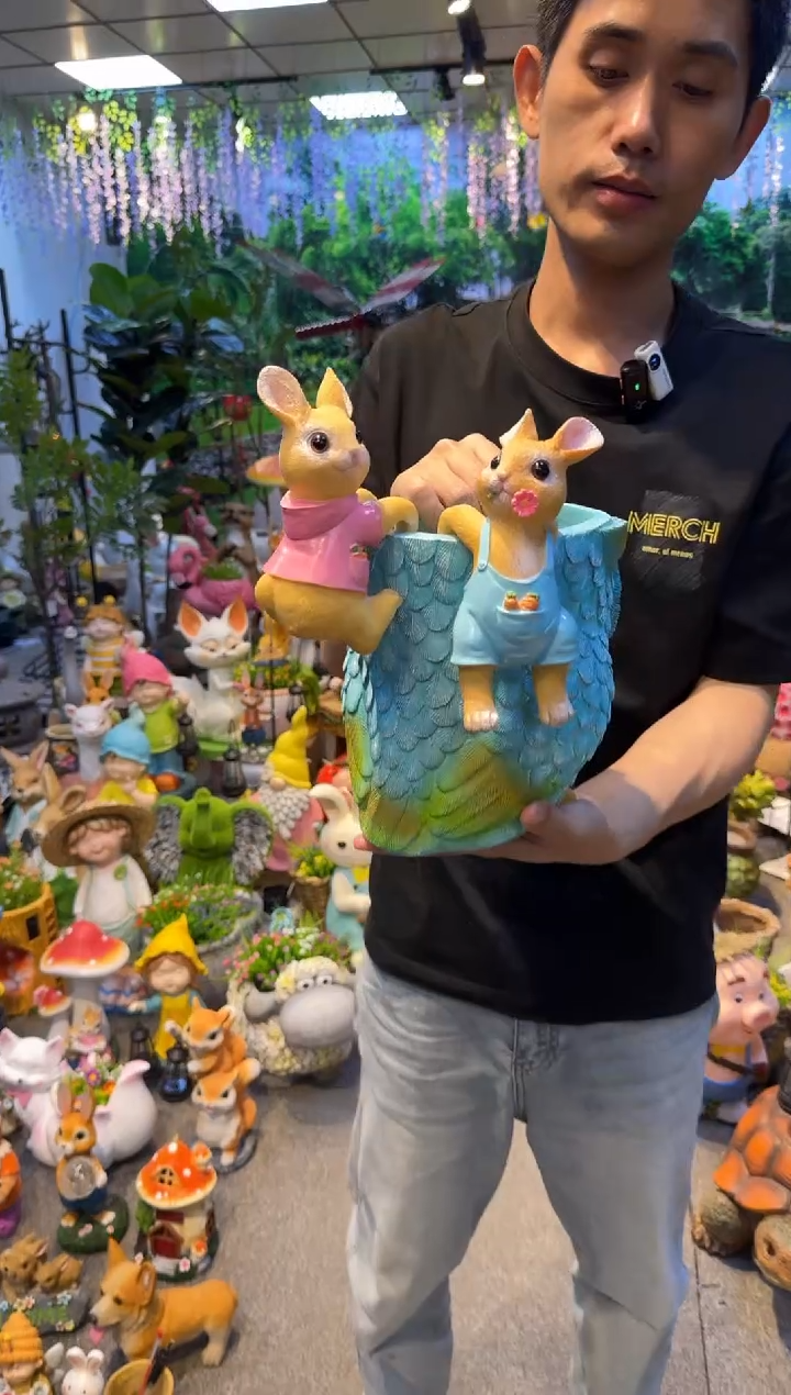 无花朵花园庭院摆件&00&挂钩兔子